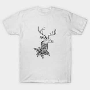 Deer Head with Leaves T-Shirt